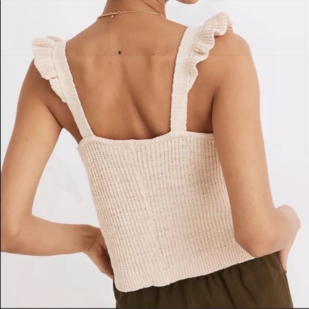 Madewell Ruffle Strap Button-Front Knit Sweater T… - image 2